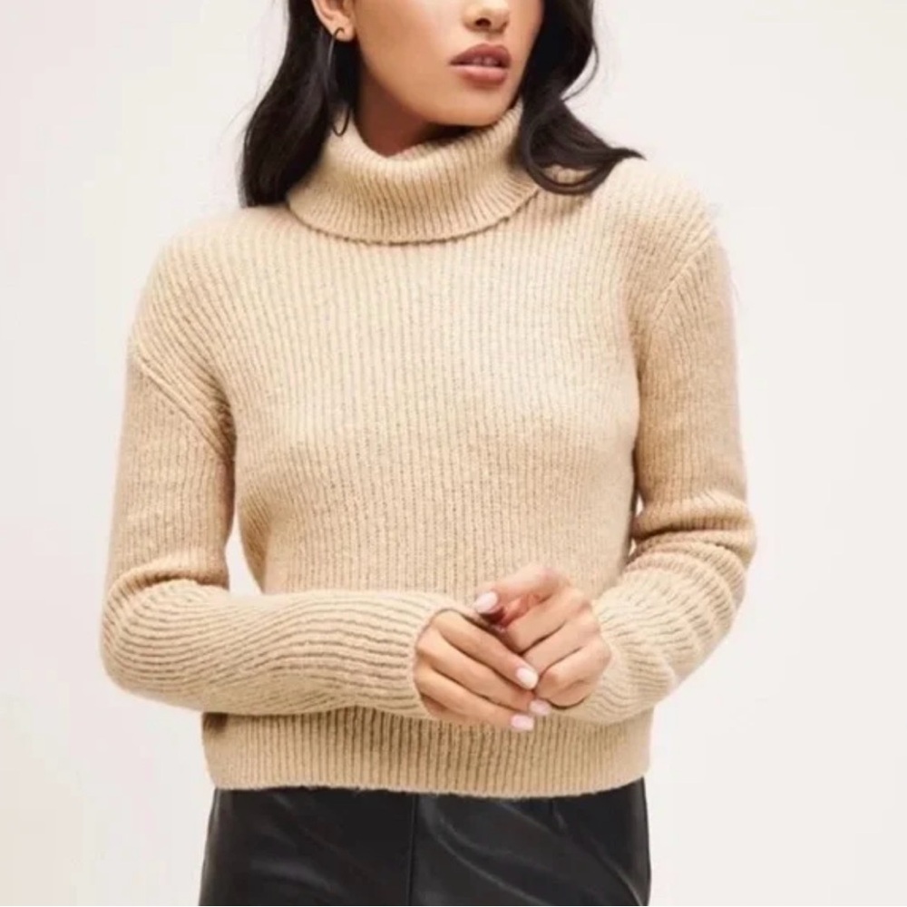 Dynamite Beige Knit Turtleneck Sweater